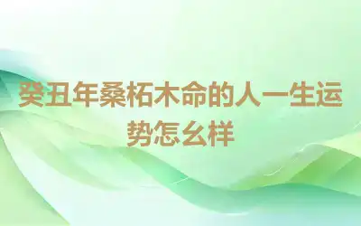 癸丑年桑柘木命的人一生运势怎么样