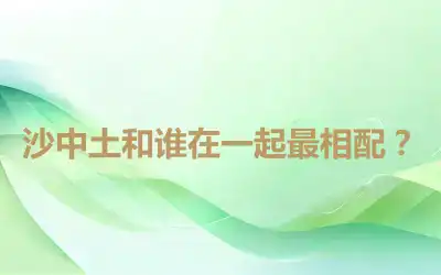 沙中土和谁在一起最相配？
