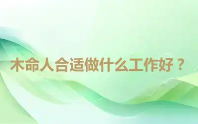 木命人合适做什么工作好？