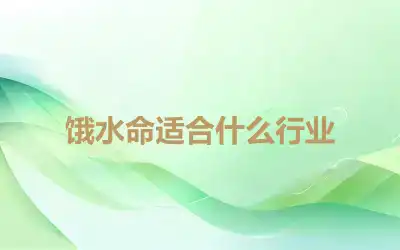 饿水命适合什么行业