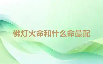 佛灯火命和什么命最配
