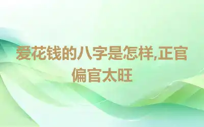 爱花钱的八字是怎样,正官偏官太旺