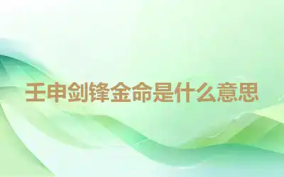 壬申剑锋金命是什么意思